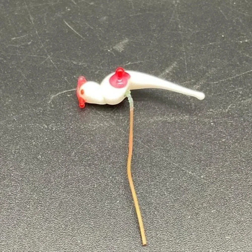 Vintage Japanese‎ Blown Glass Bird Pick for Terrarium Diorama Miniature Display